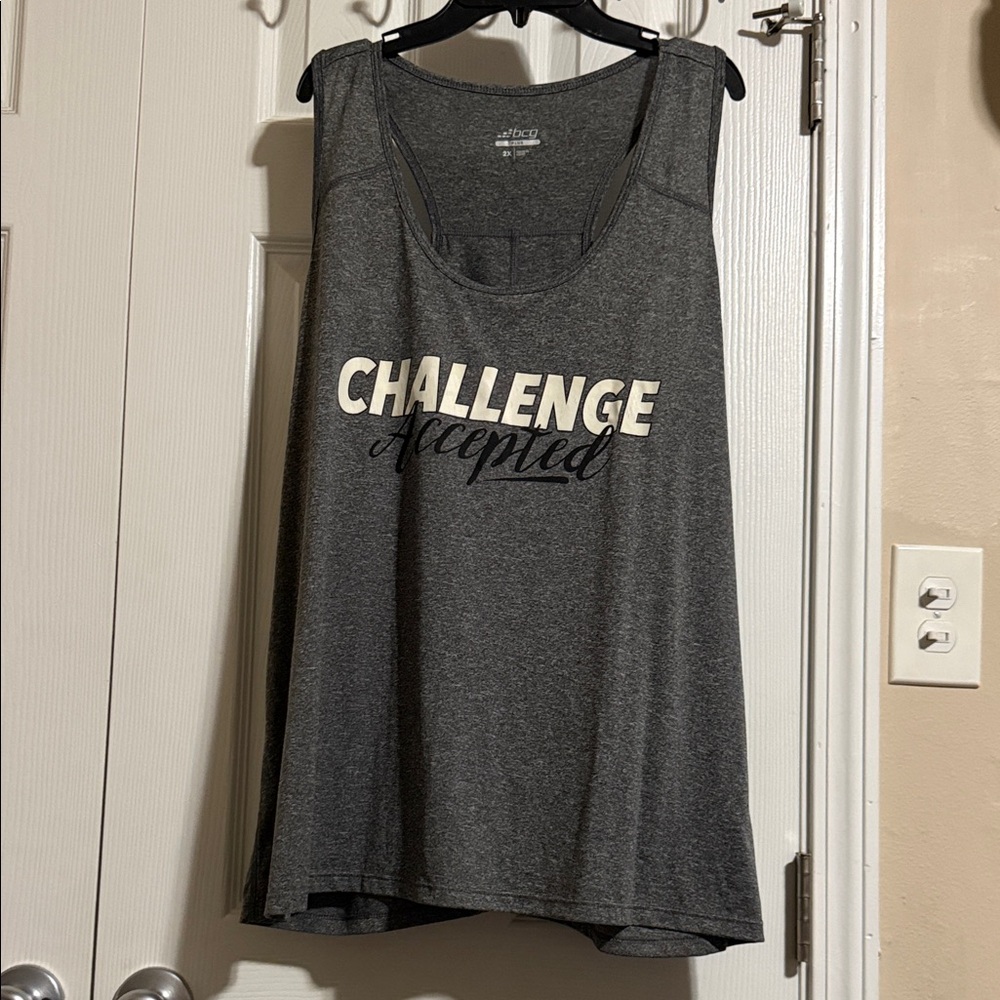 BCG Charcoal Tank Top with Motivational Print